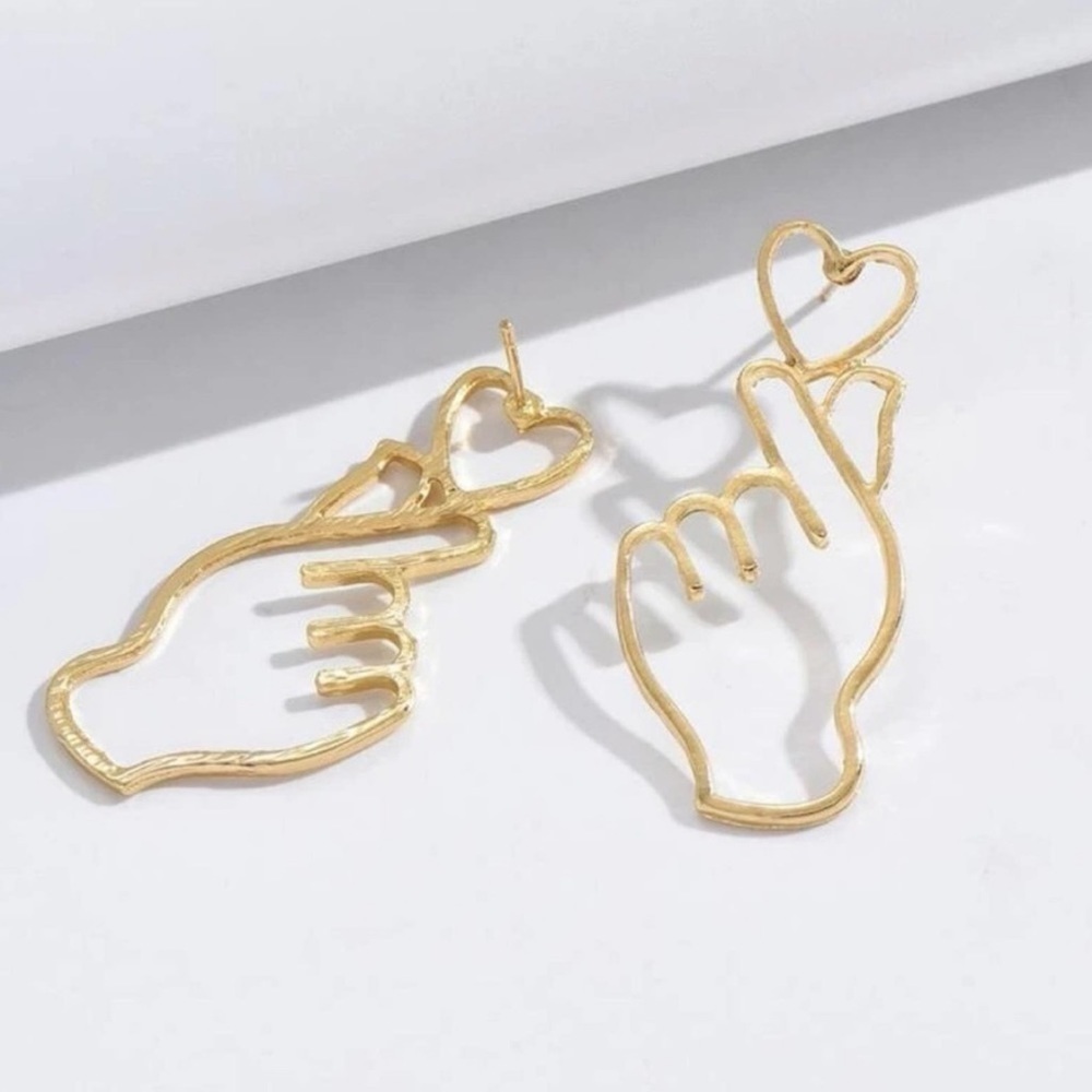 Heart & Gesture Emoji Earrings I Love You BRAND NEW - Picture 4 of 6